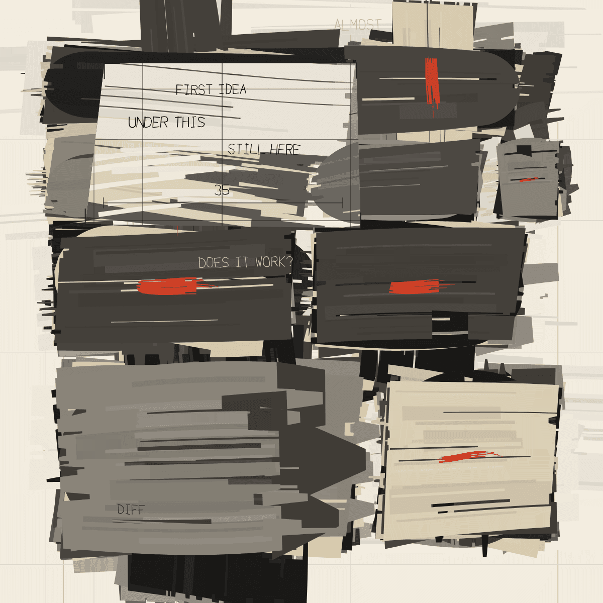 pentimento, bone and ink set